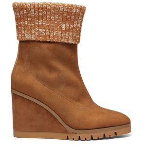 Donald Pliner Wedge Boots Size 8 Tan Sindie Winter Knitted Cuff Cushioned‎